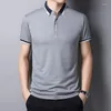 Polos pour hommes 2022 Polo de haute qualité pour hommes Polo en coton à manches courtes à rayures Marque Sport T-shirt d'été