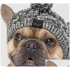 ملابس الكلاب الخريف الشتاء كرة الفراء تبقي كرات نفخة دافئة ومقاومة للرياح الكلاب الكلاب القتال قبعة الحيوانات الأليفة الرأس 107 V2 Drop D DHBM7