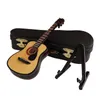 Dekorative Objekte Figuren Mini klassische Gitarre Holz Miniatur Modell Musikinstrument Dekoration Geschenk Dekor für Schlafzimmer Wohnzimmer 221208