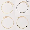 Anklets 4pcs/set Fashion Women Ladies Anklet Creative Retro Boheemse stijl Charm Bracelet Beach voor reisjuwelenaccessoires