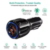 QC3.0 Portable Car Charger 2.4A LED Quick Charging Dual USB Port Cigarette Lighter Socket Adapter Fast Charge Car Accessories