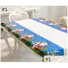 Tonel de mesa descartável de brinquedos de Natal PVC Tablewear Merry retangar Departamento de desenho animado Tabela de mesa Fancy Drote Drop Drop to Dh69c