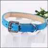 Dog Collars Leashes Wholesale 6 Colors 4 Size Adjustable Suede Leather Cute Pet Rhinestone Lightweight Portable Delicate Dh0286 Dr Dhn0F