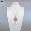 Chains GuaiGuai Jewelry Natural White Rice Pearl Purple Jades Buddha Pendant Chain Necklace 17.5'' Religious Style For Women