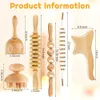 Massager Full Body Massager Wooden Roller Wood Gua Sha Therapy Massage Tool for Anticellulite Lymphatic Drainage Sculpting Muscle Pain Rel