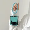 Faltarmband Leder Vogue Handyhüllen für Samsung Galaxy Z Flip4 Flip3 5G Schlanke einfarbige Schutzhülle stoßfest