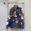 22ss Women Wool Fleece Blouson Jacket With Jacquard Letter Pattern Vintage Short Designer Bomber Jackets Coat Girls Milan Runway Designer Long Sleeve Tops Outwear