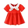 Fille robes été né bébé filles décontracté robe à rayures T-shirt vêtements lin et coton enfants princesse pour bébé Vestido 0-24 M