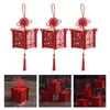 Gift Wrap 3Pcs Chinese Wedding Party Favor Boxes Wooden Candy Treat Hollow Out Box