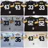 Football Jerseys NCAA 75th Vintage 36 Jerome Bettis Jerseys 43 Troy Polamalu 58 Jack Lambert 33 Merril Hoge 47 Mel Blount 52 Mike Webster Jersey Mitchell Ness Bla