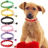 Dog Collars Love-shaped Printing Adjustable Cat Collar With Bells Personized Pets Neck Accessories For Puppy Kitten Pet Supplies