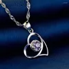 Kedjor Luxury Women Pendant Pure 925 Sterling Silver Necklace Love Heart Zircon Jewelry Anniversary Valentine's Gift