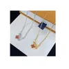 With BOX Classic Red Flower Designers Pendant Necklaces Gold Silver Women Letter Necklace Quality Gold Cross Pendants Part Holiday3011980