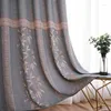 Curtain 2022 Linen Jacquard Curtains Simple Chinese Thick Shading French Finished Custom For Living Dining Room Bedroom