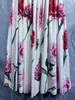 Sling Dress Pink Carnation Printed Poplin With Slim Waist And Big Swing Resort Pure Cotton Spring/Summer 2023 94