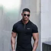 Polos męski Wysokiej jakości bawełniana szczupła koszula polo swobodne sportowe koszule z krótkim rękawem gym ubranie fitness TEES