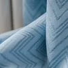 커튼 북유럽 신선한 블루 v 패턴 Jacquard Shefney Living Dining Room 침실을위한 맞춤형 음영 커튼