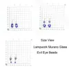 도매 사악한 눈이 매달린 귀걸이 램프 워크 무라노 유리 블루 실린더 귀걸이 어머니 선물 선물 럭키 가족 보호 보석