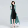 Women's Wool 2022 Winter Woolen Coat Women's Super Long Stand Collar Chic Slim Outwear Fashion Temperament Warm Jacket Female