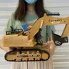 Electric/RC Car 1/18 Truck Excavator 2.4G Radiokontrollerad Crawler Tractor Model Engineering Digging Sound Sound Toys for Boys 221209