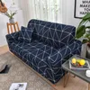 Krzesło Covery Pajenila Geometry Chaishing Sofa Cover do salonu granatowa kraciasty elastyczna elastyczna kanap