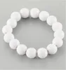 Strand Classic White Acrylic Round Bead charmarmband armband f￶r m￤n kvinnor handgjorda tillbeh￶r g￥va