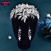 Feestelijke veelzijdige tiara oorbellen set luxe barokke bruidshoofdkleding kroon strass Rhinestone met bruiloft sieraden haaraccessoires bruids kronen hoofddeksels hp512