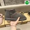 Klassische Ultra Mini-Plattform Australien Stiefel Frauen Schafsleder Shearling Winter Schneefu￟ Stiefel Schwarze Holzkohle Kastaniendesigner Schuhe Sneakers Gr￶￟e Eur34-43