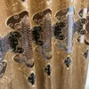 Kurtyna pusta chenille kawa kolor europejskie haftowane zasłony do salonu do sypialni jadalnia brązowe złoto