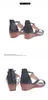 Sandały kliny osłona zamka obcas czarne wino czerwone damskie buty na koturnie dla kobiet 2022 Sandalias Sandles Woman Womens