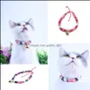 Dog Collars Leashes Pet Accessories Japanese Style Cat Bell Antilost Collar 4 Size Adjustable Mti Colors Handmade Soft Fabric Dh05 Dhfcb