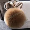 Pompon per orecchie di coniglio Portachiavi Anelli Portachiavi per auto Catene in metallo dorato Pompon Pon pon in pelliccia finta Palline Ciondoli fai-da-te Borsa da donna carina Ciondolo per animali Accessori per gioielli