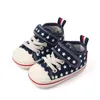 New Baby First Walkers Cute Love Star Printed Little White Shoes Soft Soled Casual Shoes 0-18 Months Walking