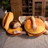 クッション装置枕3Dプリント犬ハンバーガー詰め詰まったリアルハムレタスハンブルクチェアシアベッドスリーピングウエストクッションウォッシャブル221208