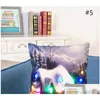 لعبة عيد الميلاد LED Flannel Pillow Case Personal Personal Lumbar Cushion ers Creative Plowslip Party El Home Decor Decort