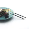 Servis uppsättningar 630st färgglada bestick matt kaka frukt gaffel rostfritt stål plattvarig kök kniv sked tabell 221208