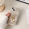 Fundas coreanas de dibujos animados en 3D, funda blanda con entramado tejido de conejito de peluche para iPhone 14 Pro Max 13 12 11 X XS XR 7 8 Plus SE3 MiNi, funda de silicona