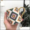 Muggar ljus lyxigt gyllene handtag mugg kreativ keramik geometrisk bild kopp aff￤rskontor kaffekoppar och resor present dryck utfall dhsko