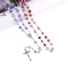 Choker Trend Fanspotted Flower Rosary Cross Necklace Virgin Mary Center Accessories Christian Church Jewelry