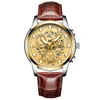 Wristwatches Gold Watch Men Quartz Wristwatch Fashion الأنيقة جوفاء العتاد الفولاذ المقاوم للصدأ مقاوم للماء الساعات الساعات على مدار الساعة Relogio Masculi