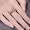 Złote siatka pierścieniowa opaska stal nierdzewna obrotowe pierścienie dekompresyjne dla mężczyzn kobiety Hiphop moda biżuteria