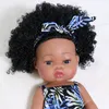 Dolls 35 cm American Reborn Black Baby Bath Play Full Silicone Vinyl Lifelike Born Toy Girl Kerstcadeau 221208