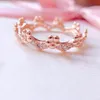 18K Rose Gold Flower Crown RING with Original Box for Pandora Authentic Sterling CZ Diamond Wedding Party Gift Rings For Women Girls Engagement Jewelry