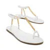 Neue Schuhe Kette Flats Sommer Frauen Rom