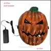 Party Masks Pumpkin Shape Halloween Mask Led Light Up El Wire Glow In Dark Funny Festival Cosplay Costume Supplies Dbc Drop Delivery Dhj3Y