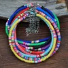 Bracelets de cheville Megin mélange couleur Boho Fimo été plage sandales bricolage cheville Bracelet pour femmes filles mode bijoux amis cadeau Goth Kpo