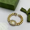 Collana con bracciale placcato oro 18k set collare Pulseira designer per donna marchio di moda retrò bracciale di perle ketting di alta qualità wi3891042