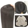 Fashion European Virgin Human Hair Topper For Women Silk Top Smooth Toupee 4 Clips In Toppers Fine Hairpiece Natural Scalp Skin Base Hairs Piece 15x16cm Black or Brown