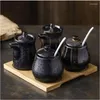 Storage Bottles Kitchen Seasoning Tools Sugar Bowl Box Ceramic Pot Household Salt And Pepper Shaker Oil Bottle Set