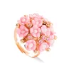 Women Sweet Ceramic Flower Finger Rings Fashion Elegant Adjustable Opened Ring Wedding Party Bride Flower Jewelry